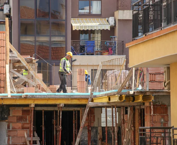 Trabajadores Construcción Albañilería Obra — Foto de Stock