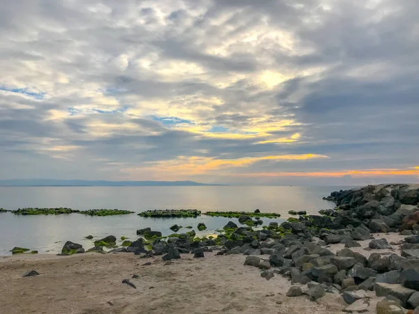 Praia Bonita Mar Incrível Pomorie Bulgária — Fotografia de Stock