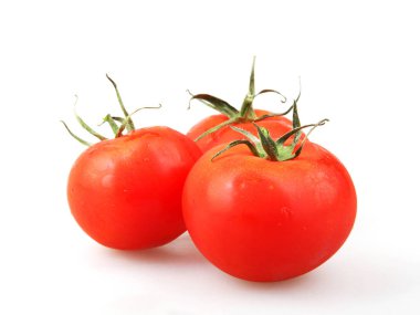 Beyaz Arkaplanda Kırmızı Domatesin Yakın Çekimi