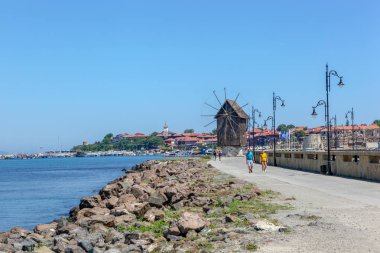 Nesebar, Bulgaristan - 29 Mayıs 2019: Nesebar (Genellikle Nessebar olarak yazılır) Antik Bir Şehir dir ve Burgaz eyaletinde bulunan Bulgaristan Karadeniz Kıyısındaki En Önemli Sahil Beldelerinden Biridir.