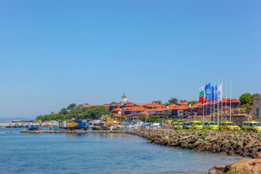 Nesebar, Bulgaristan - 29 Mayıs 2019: Nesebar (Genellikle Nessebar olarak yazılır) Antik Bir Şehir dir ve Burgaz eyaletinde bulunan Bulgaristan Karadeniz Kıyısındaki En Önemli Sahil Beldelerinden Biridir.