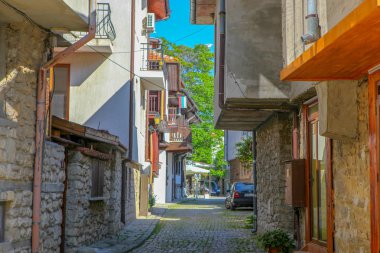 Nesebar, Bulgaristan - 29 Mayıs 2019: Nesebar (Genellikle Nessebar olarak yazılır) Antik Bir Şehir dir ve Burgaz eyaletinde bulunan Bulgaristan Karadeniz Kıyısındaki En Önemli Sahil Beldelerinden Biridir.