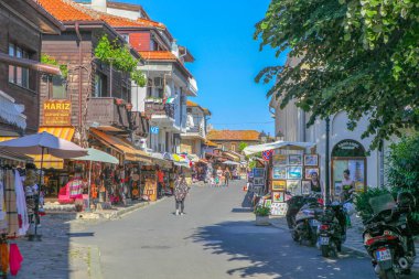 Nesebar, Bulgaristan - 29 Mayıs 2019: Nesebar (Genellikle Nessebar olarak yazılır) Antik Bir Şehir dir ve Burgaz eyaletinde bulunan Bulgaristan Karadeniz Kıyısındaki En Önemli Sahil Beldelerinden Biridir.