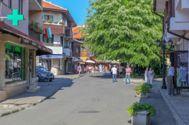 Nesebar, Bulgaristan - 29 Mayıs 2019: Nesebar (Genellikle Nessebar olarak yazılır) Antik Bir Şehir dir ve Burgaz eyaletinde bulunan Bulgaristan Karadeniz Kıyısındaki En Önemli Sahil Beldelerinden Biridir.
