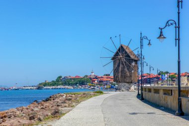 Nesebar, Bulgaristan - 29 Mayıs 2019: Nesebar (Genellikle Nessebar olarak yazılır) Antik Bir Şehir dir ve Burgaz eyaletinde bulunan Bulgaristan Karadeniz Kıyısındaki En Önemli Sahil Beldelerinden Biridir.