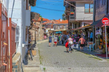 Nesebar, Bulgaristan - 29 Mayıs 2019: Nesebar (Genellikle Nessebar olarak yazılır) Antik Bir Şehir dir ve Burgaz eyaletinde bulunan Bulgaristan Karadeniz Kıyısındaki En Önemli Sahil Beldelerinden Biridir.
