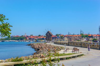 Nesebar, Bulgaristan - 29 Mayıs 2019: Nesebar (Genellikle Nessebar olarak yazılır) Antik Bir Şehir dir ve Burgaz eyaletinde bulunan Bulgaristan Karadeniz Kıyısındaki En Önemli Sahil Beldelerinden Biridir.