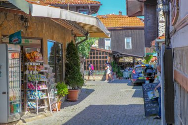 Nesebar, Bulgaristan - 29 Mayıs 2019: Nesebar (Genellikle Nessebar olarak yazılır) Antik Bir Şehir dir ve Burgaz eyaletinde bulunan Bulgaristan Karadeniz Kıyısındaki En Önemli Sahil Beldelerinden Biridir.
