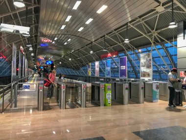 Sofya, Bulgaristan - 09 Haziran 2019: Sofya Metrosu Bulgaristan'daki ilk ve tek metrodur. Şu anda metro 39 km toplam uzunluğu ve 34 metro istasyonları ile 2 hatları vardır. 