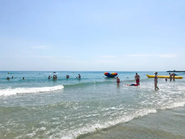 波莫里 保加利亚 2019年6月12日 人们在海滩上放松 — 图库照片