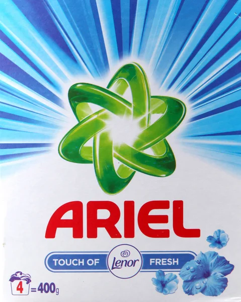 Pomorie Bulgaria June 2019 Ariel Marketing Line Laundry Detergents Made — Stock Photo, Image