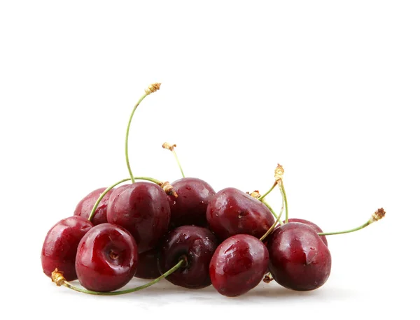 Closeup Ripe Cherry White Background — Stock Photo, Image