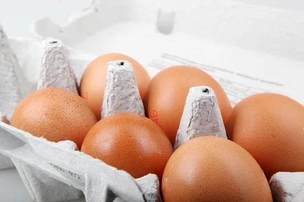 Close Brown Eggs Carton — Stock Photo, Image