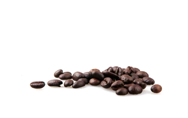 Chicchi Caffè Isolati Bianco — Foto Stock