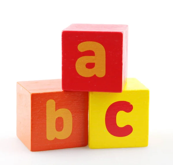 Blocs Alphabet Bois Sur Fond Blanc — Photo