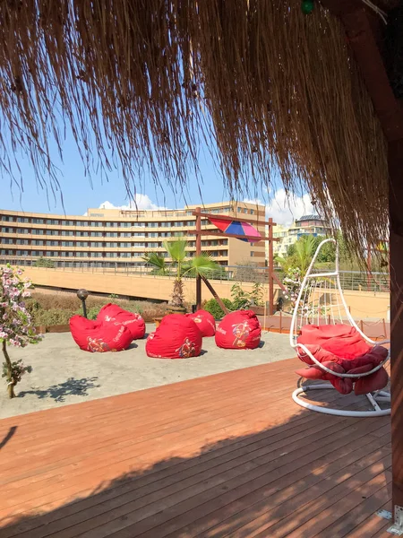 Поморие Болгария Сентября 2019 Года Beach Bar Sea — стоковое фото