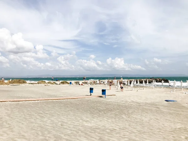 Pomorie Болгарія Вересня 2019 Люди Відпочивають Пляжі — стокове фото