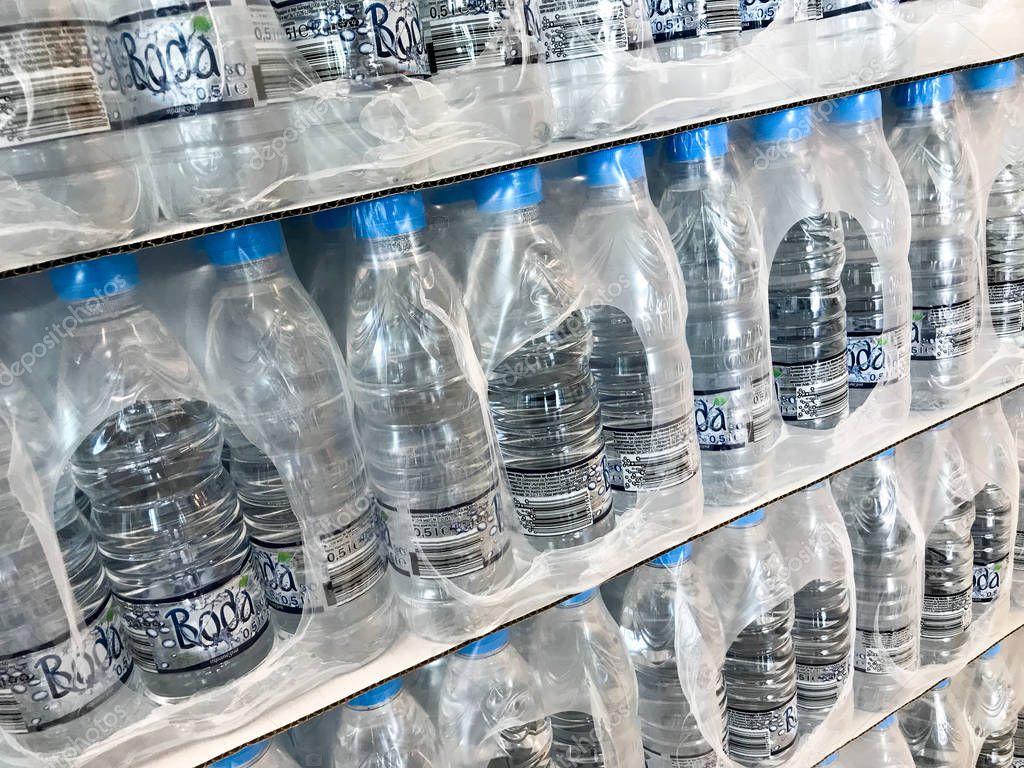 Pomorie, Bulgaria - September 12, 2019: Natural Mineral Water.