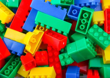 Plastik Yapı Bloklarının Fotoğrafı Oyuncak Arkaplanı