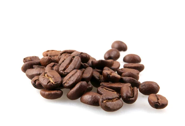 Koffiebonen Geïsoleerd Witte Achtergrond Een Koffieboon Een Zaad Van Coffea — Stockfoto