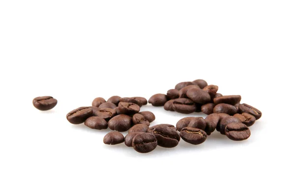 Kaffebönor Isolerade Vit Bakgrund Kaffeböna Ett Frö Coffea Växten Och — Stockfoto