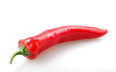 Beyaz Arkaplan Karşısında Kırmızı Biberin Yakın Çekimi