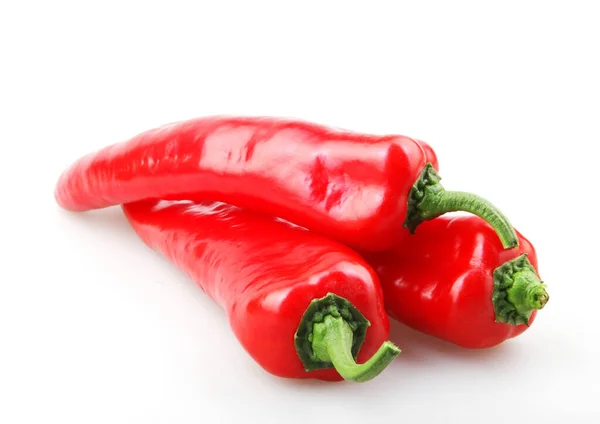 Közelkép Red Chili Pepper Ellen Fehér Háttér — Stock Fotó