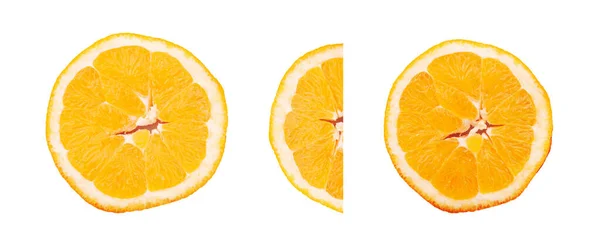 Slice Orange Fruit Isolated White Background — Stock Photo, Image