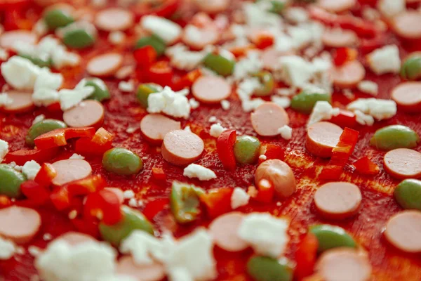 Imagen Pizza Casera Pepperoni Caliente — Foto de Stock