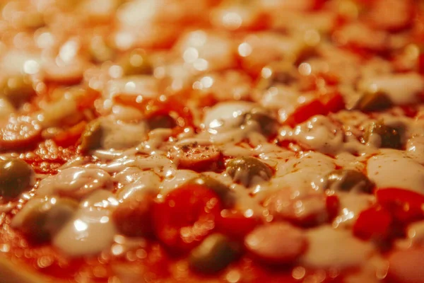 Kép Forró Házi Pepperoni Pizza — Stock Fotó