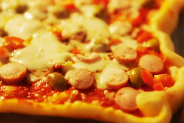 Image Hot Homemade Pizza — 스톡 사진