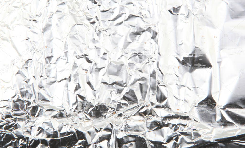 Close-Up Of Crumpled Aluminum Foil