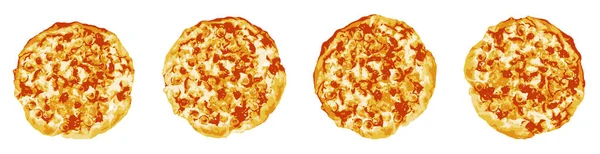 Hausgemachte Pfefferoni Pizza Isoliert Auf Weißem Hintergrund Pepperoni Ist Eine — Stockfoto