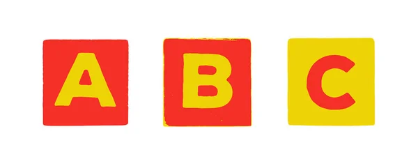 Abc Hračky Abeceda Bloky Izolované Bílém Pozadí — Stock fotografie