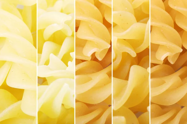 Collage Foto Con Vari Pasta Cruda Collezione Cucina Italiana — Foto Stock