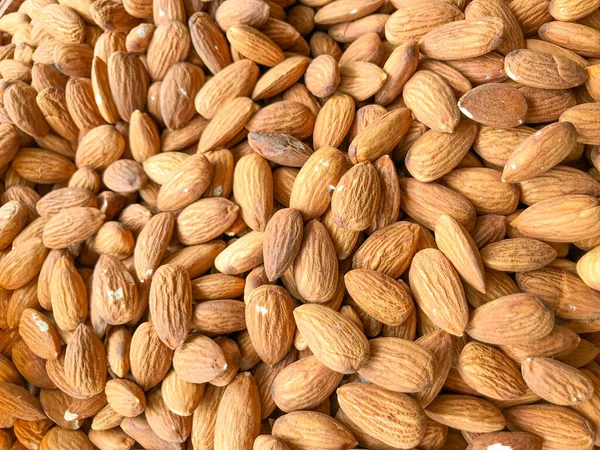 Full Frame Shot Raw Almonds Healthy Fresh Food Background — Stock Photo, Image