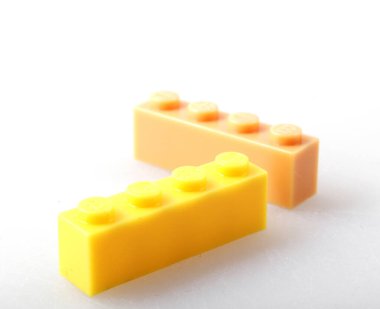 Plastik Blok Beyaz Arkaplanda İzole Edildi