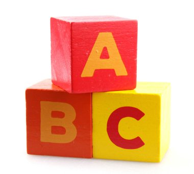 Beyaz Arkaplana Karşı Ahşap Alfabe Blokları