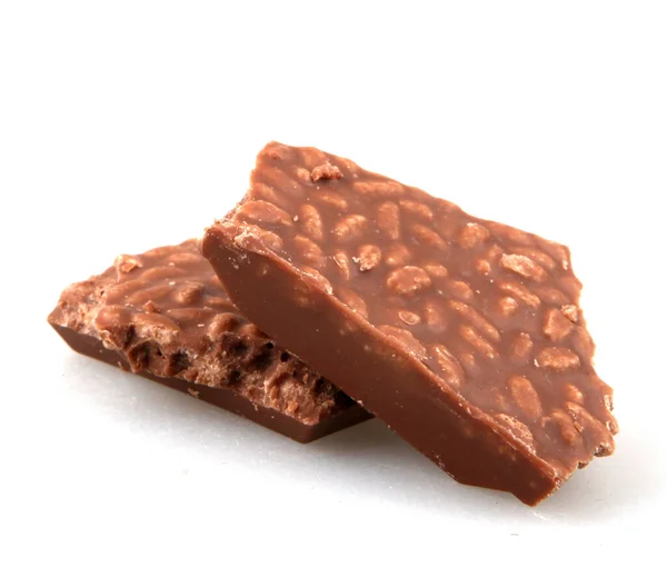Chocoladereep Tegen Witte Achtergrond — Stockfoto