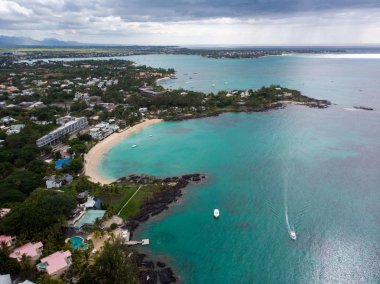 Pereybere Halk Plajı, Mauritius, Hint Okyanusu, drone fotoğraf