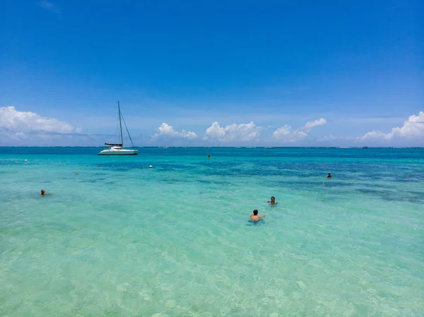 Plaża Mauritius Oceanie Indyjskim Zdjęcie Lotnicze Zrobione Drona — Zdjęcie stockowe