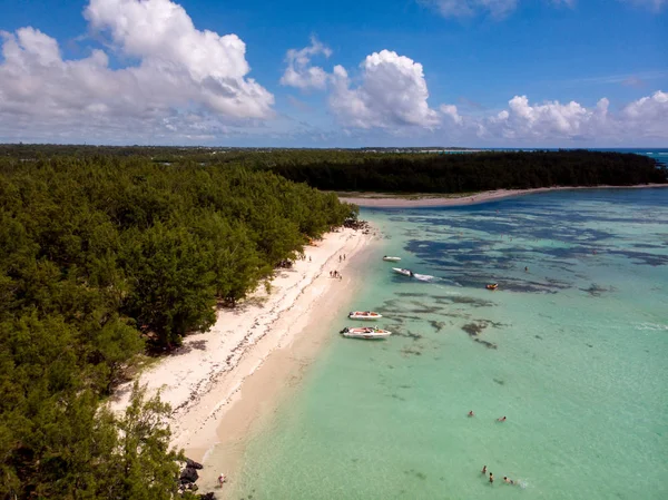 毛里求斯航空照片 有美丽的海滩的岛屿 2019 — 图库照片