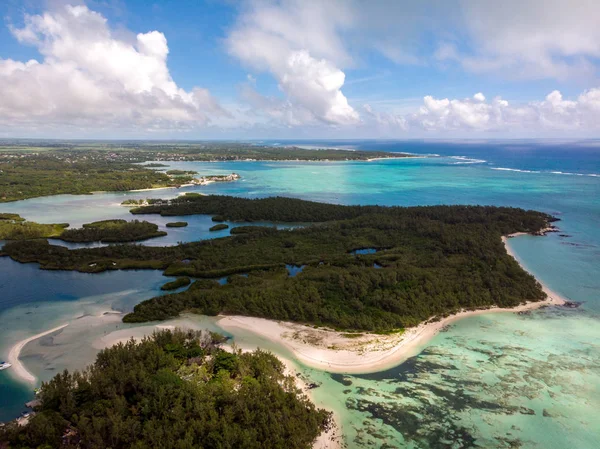 Fotografia Aérea Maurícia Ilha Com Belas Praias 2019 — Fotografia de Stock