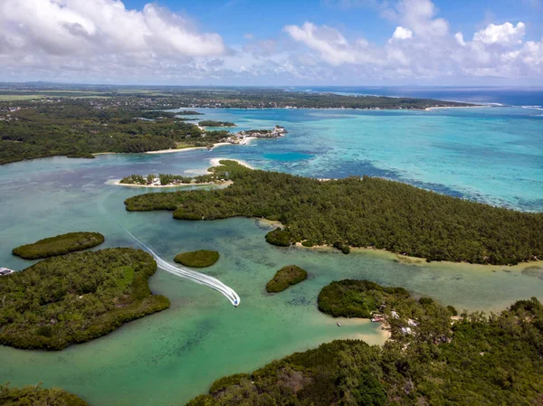 Foto Aérea Mauricio Isla Con Hermosas Playas 2019 — Foto de Stock