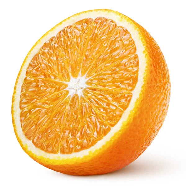 Érett Fele Elszigetelt Fehér Background Vágógörbe Narancs Citrusfélék Teljes Mélységélesség Jogdíjmentes Stock Képek