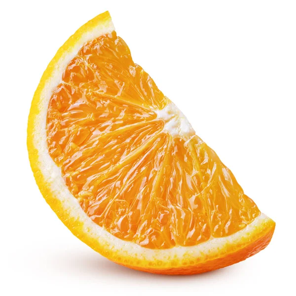Stehende Reife Scheibe Orangefarbener Zitrusfrüchte Isoliert Auf Weißem Hintergrund Mit — Stockfoto