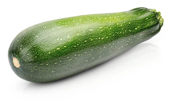 Rijpe Courgette Courgette Geïsoleerd Een Witte Achtergrond Met Uitknippad Volledige — Stockfoto