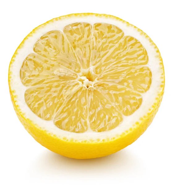 Половина желтого лимона цитрусовые фрукты изолированы на белом — стоковое фото