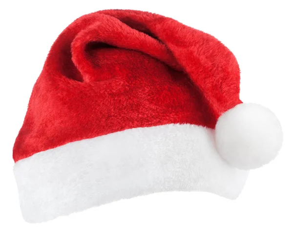 Cappello Babbo Natale rosso isolato su bianco — Foto Stock