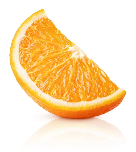 Wedge Orange Citrus Fruit Stand Isolated White Background Potongan Oranye — Stok Foto